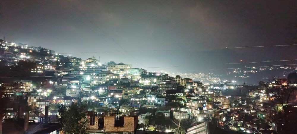 Capital Kohima seen fully illuminated during the designated Earth Hour on March 23 evening. (Morung Photo)